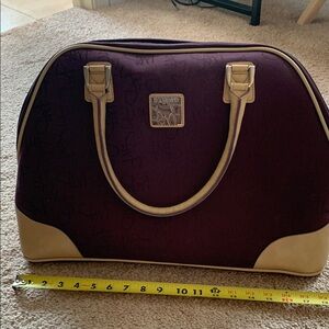 Elegant Burgundy and Tan Handbag